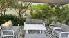 Sofa set aluminium white outdoor furniture garden