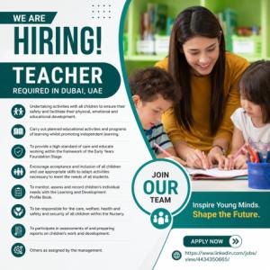 Teacher Required in Dubai