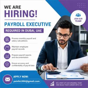 Payroll Executive Required in Dubai