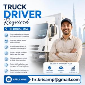 Truck Driver Required in Dubai