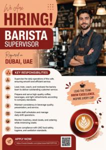 Barista Supervisor Required in Dubai