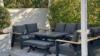 Aluminium pergola with sofa set