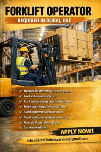 Forklift Operator Required in Dubai
