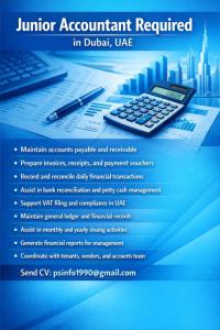 Junior Accountant Required in Dubai
