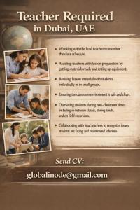 Teacher Required in Dubai