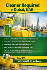 Cleaner Required in Dubai