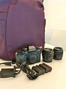 Fujifilm xt5 camera with 2 lenses and accessories