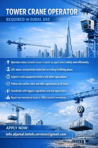 Tower Crane Operator Required in Dubai