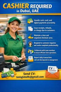Cashier Required in Dubai