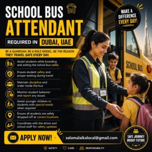 School Bus Attendant Required in Dubai