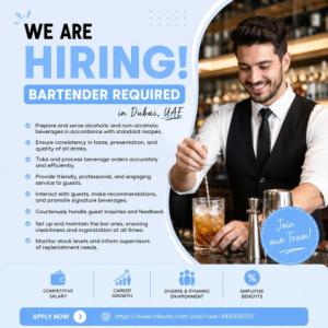 Bartender Required in Dubai