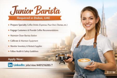 Junior Barista Required in Dubai