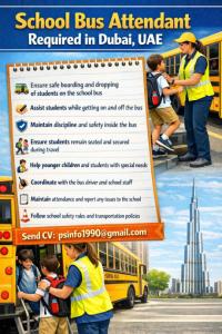 School Bus Attendant Required in Dubai
