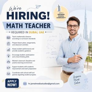Math Teacher Required in Dubai