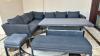 Outdoor seating with convertible table