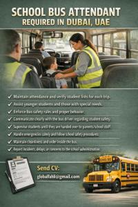 School Bus Attendant Required in Dubai