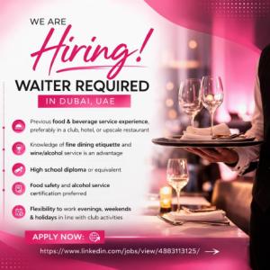 Waiter Required in Dubai