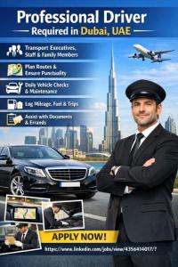 Professional Driver Required in Dubai
