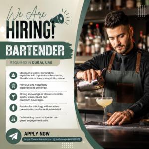 Bartender Required in Dubai