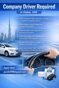 Company Driver Required in Dubai