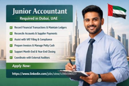 Junior Accountant Required in Dubai